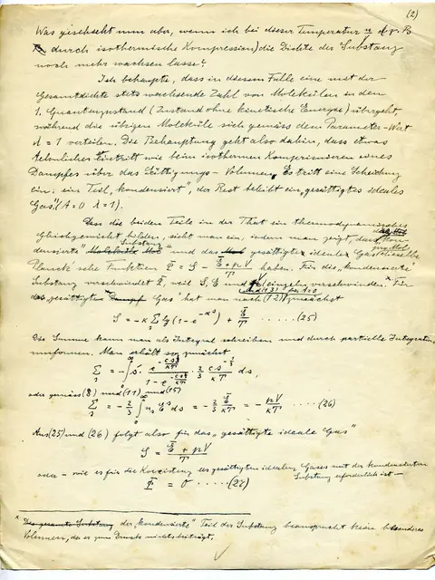 A handwritten essay in Einstein's hand, from four lines
